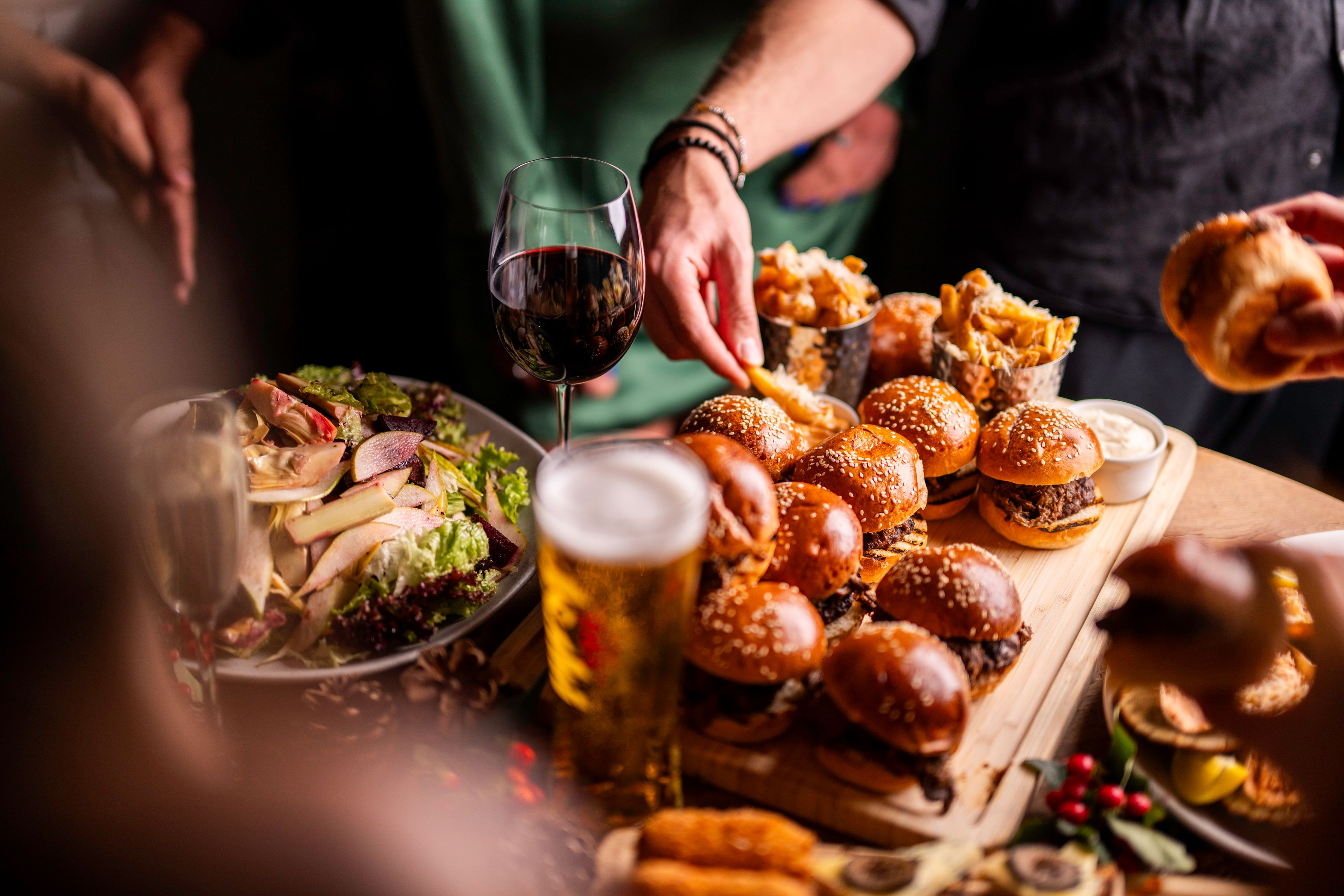 Festive Christmas menu and food for Christmas parties at The Riverside pub in Vauxhall, London.